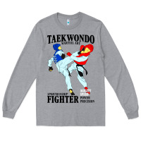 Heather Grey taekwondo sport art Long Sleeve Tee - artisFamous