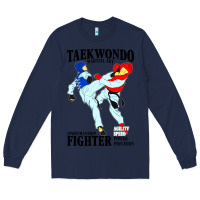 Navy taekwondo sport art Long Sleeve Tee - artisFamous