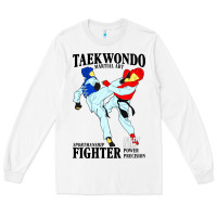 White taekwondo sport art Long Sleeve Tee - artisFamous