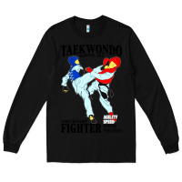Black taekwondo sport art Long Sleeve Tee - artisFamous