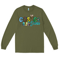 Army Green easter vibes Long Sleeve Tee - CowhideDigitalArt