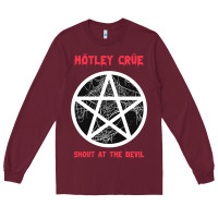 Burgundy shout at the devil Long Sleeve Tee - artisFamous