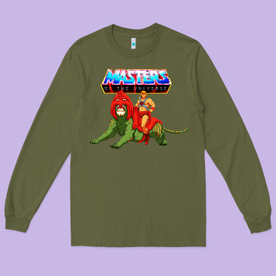 He Man And Battle Cat Long Sleeve Tee Designed By Artisfamous