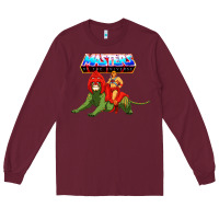 Burgundy he man and battle cat Long Sleeve Tee - artisFamous
