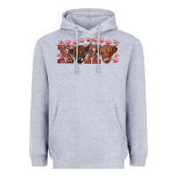 Heather Grey Xoxo highland cows Heavyweight Hoodie - RanaPortraitStore