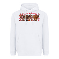White Xoxo highland cows Heavyweight Hoodie - RanaPortraitStore