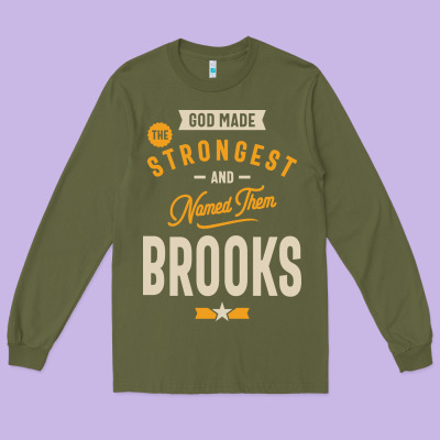 Brooks Personalized Name Birthday Gift Long Sleeve Tee Designed By Artisfamous