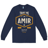 Navy Amir Personalized Name Birthday Gift Long Sleeve Tee - artisFamous