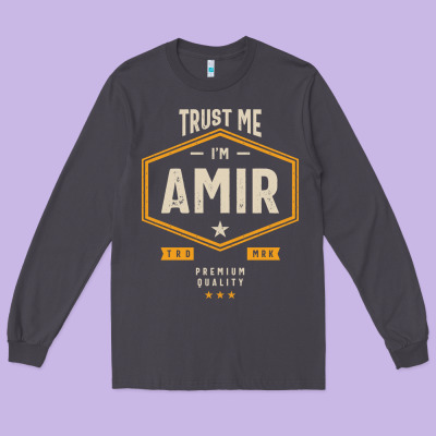 Amir Personalized Name Birthday Gift Long Sleeve Tee Designed By Artisfamous