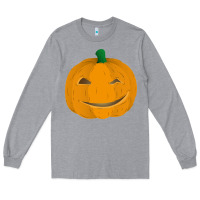 Heather Grey pumpkin Long Sleeve Tee - artisFamous