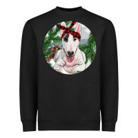 Black Bull Terrier And Farm Heavyweight Sweatshirt - RanaPortraitStore