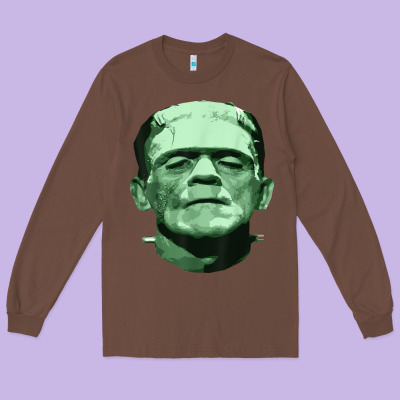 Frankenstein Long Sleeve Tee Designed By Artisfamous