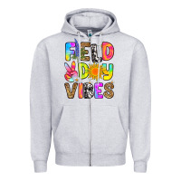 Heather Grey field day vibes Zipper Hoodie - RanaPortraitStore