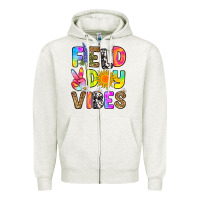 Oatmeal Heather field day vibes Zipper Hoodie - RanaPortraitStore