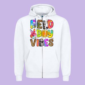 Field Day Vibes Zipper Hoodie Designed By Ranaportraitstore