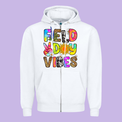 Field Day Vibes Zipper Hoodie Designed By Ranaportraitstore