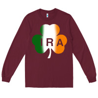 Burgundy ira irish lucky shamrock Long Sleeve Tee - artisFamous