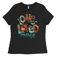 Black One Loved Nurse Ladies Tee - FaDigitalArtStudio