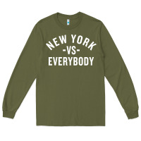 Army Green new york vs everybody Long Sleeve Tee - artisFamous