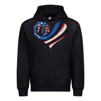Black american flag heart Urban Hoodie - Jasminsmagicworld