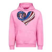 Fuchsia Pink american flag heart Urban Hoodie - Jasminsmagicworld