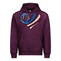 Mauve Wine american flag heart Urban Hoodie - Jasminsmagicworld