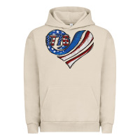 Pigment French Oak american flag heart Urban Hoodie - Jasminsmagicworld