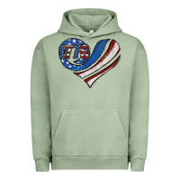 Pigment Oil Green american flag heart Urban Hoodie - Jasminsmagicworld