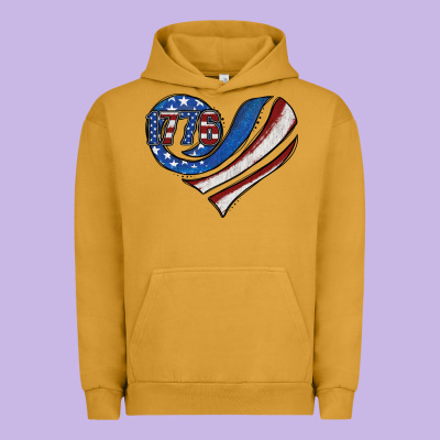 American Flag Heart Urban Hoodie Designed By Jasminsmagicworld
