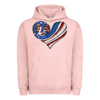 Pigment Salmon american flag heart Urban Hoodie - Jasminsmagicworld