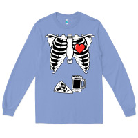 Colony Blue dad skeleton halloween beer pizza Long Sleeve Tee - artisFamous