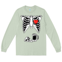 Matcha dad skeleton halloween beer pizza Long Sleeve Tee - artisFamous