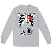 Moon Dust dad skeleton halloween beer pizza Long Sleeve Tee - artisFamous