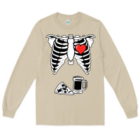 Mushroom dad skeleton halloween beer pizza Long Sleeve Tee - artisFamous