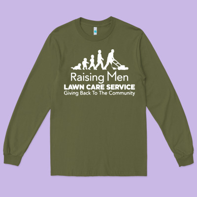 Raising Men Lawn Care Long Sleeve Tee Designed By Artisfamous