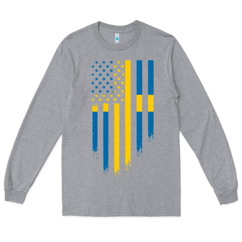 Sweden Swedish Roots American Flag | Canadian Roots Long Sleeve Tee by artisFamous | Teevron