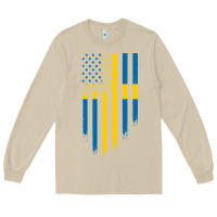 Mushroom Sweden Swedish Roots American Flag | Canadian Roots Long Sleeve Tee - artisFamous