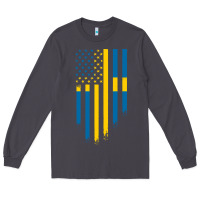Smoke Sweden Swedish Roots American Flag | Canadian Roots Long Sleeve Tee - artisFamous