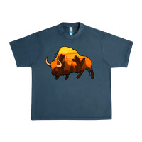 Midnight Navy western bison Urban Heavy Tee - Jasminsmagicworld