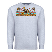 Heather Grey western pug dogs Premium Sweatshirt - Jasminsmagicworld