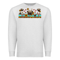 Oatmeal Heather western pug dogs Premium Sweatshirt - Jasminsmagicworld