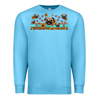 Ocean Blue western pug dogs Premium Sweatshirt - Jasminsmagicworld