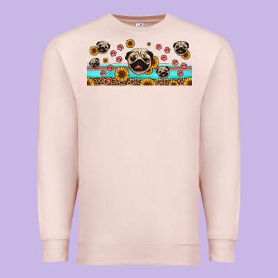 Western Pug Dogs Premium Sweatshirt Designed By Jasminsmagicworld