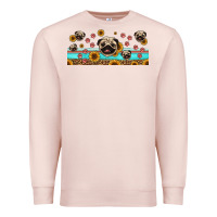 Pale Pink western pug dogs Premium Sweatshirt - Jasminsmagicworld