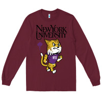 Burgundy New York University Long Sleeve Tee - artisFamous