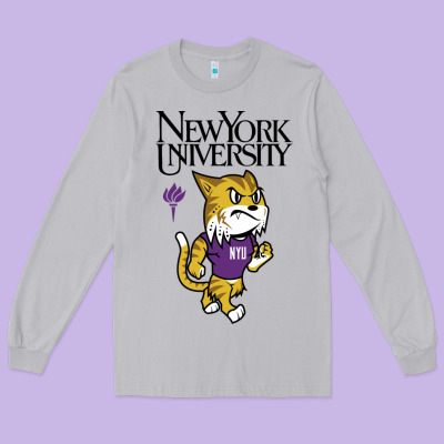 New York University Long Sleeve Tee Designed By Artisfamous