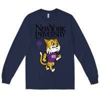 Navy New York University Long Sleeve Tee - artisFamous