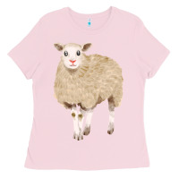 Bubblegum Pink sheep Ladies Tee - FaDigitalArtStudio