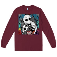Burgundy the nightmare before christmas 2 Long Sleeve Tee - artisFamous