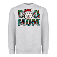 Heather Grey Christmas Dog Mom Husky Heavyweight Sweatshirt - RanaPortraitStore